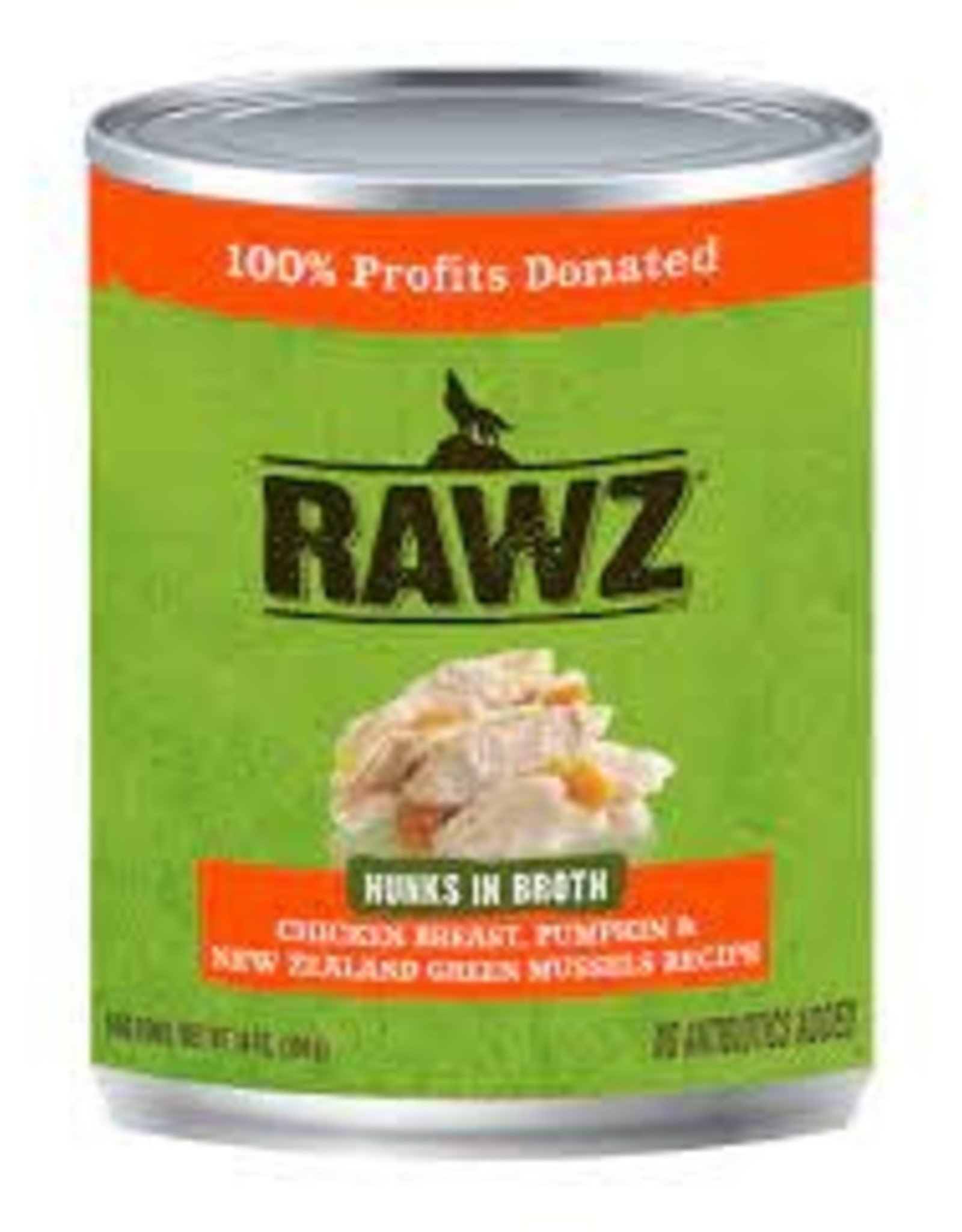 Rawz Rawz K9 Hunks in Broth Chicken, Pumpkin, Green Lipped Mussel 14oz