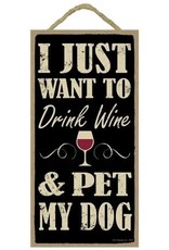 Rope Sign: Drink Wine and Pet My Dog