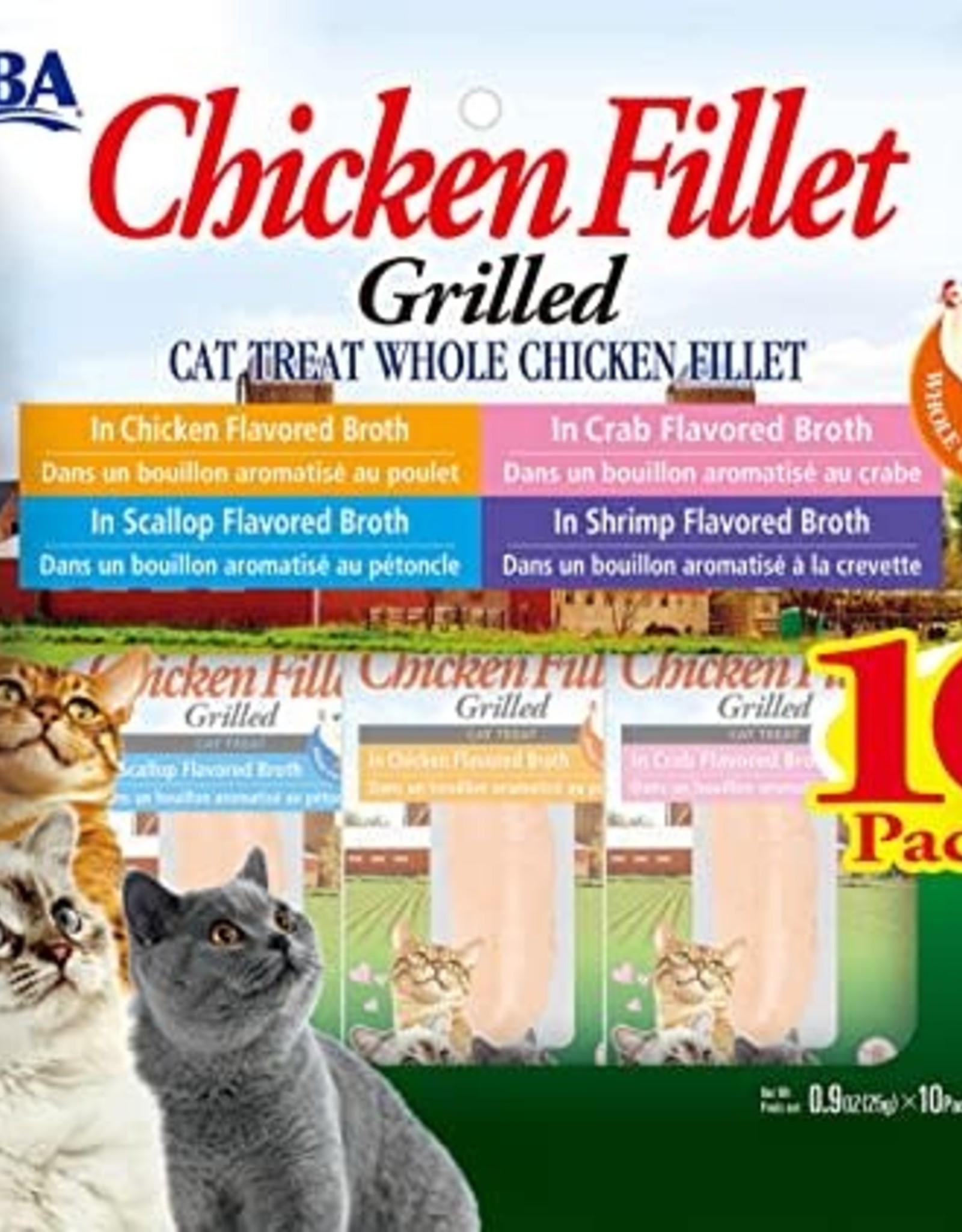 Inaba Ciao Cat Treats Inaba Ciao Grilled Fillets Chicken Variety Bag - 10ct