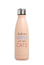 Drink More Water, Pet More Cats Water Bottle