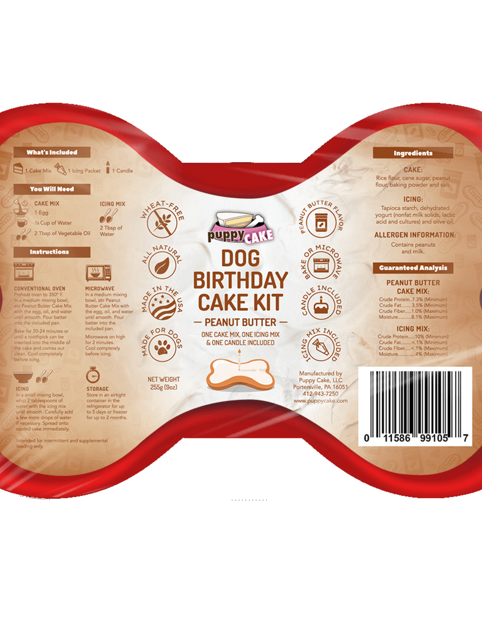 Puppy Cake Birthday Kit - Peanut Butter