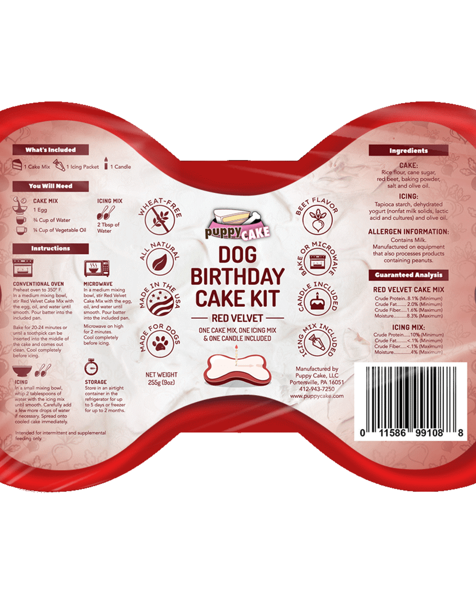 Puppy Cake Birthday Kit - Red Velvet
