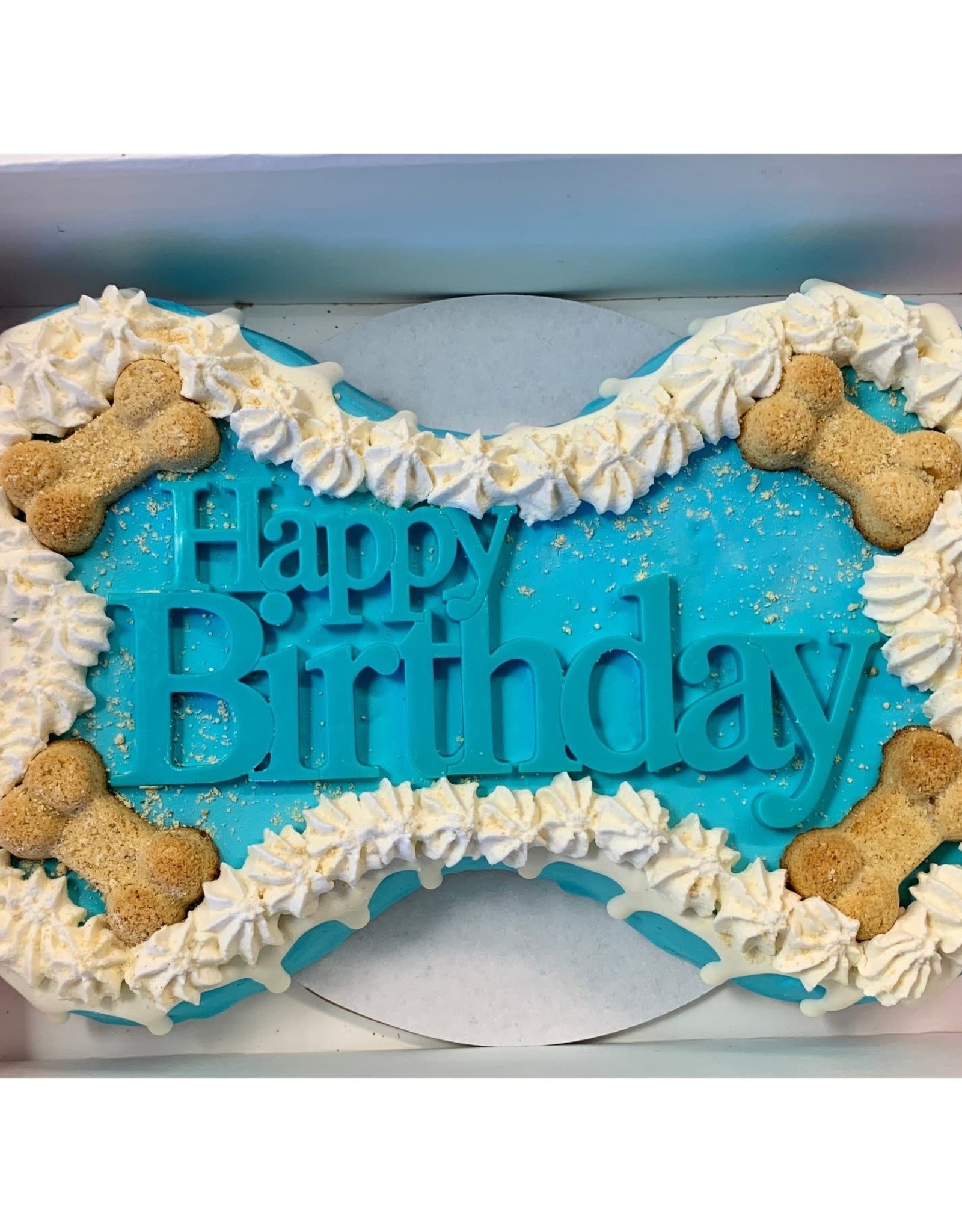 Large Bone-Shaped Dog Party Cake - PAWsitively Sweet Bakery