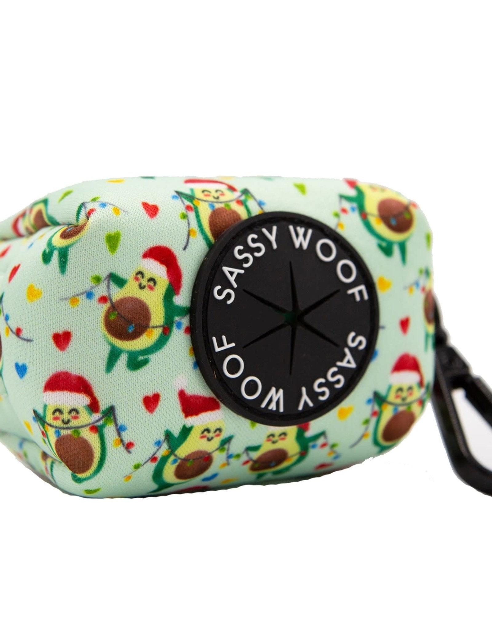 Sassy Woof Holiday Jingle Bell Guac Waste Bag Holder