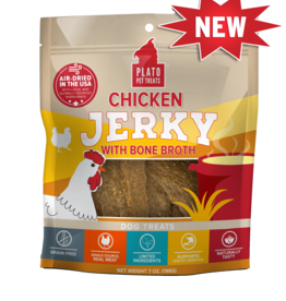 Plato Pet Treats Plato Chicken Jerky with Bone Broth