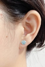 Zoey Simmons Sterling Silver & Blue Crystal Paw Print Stud Earrings