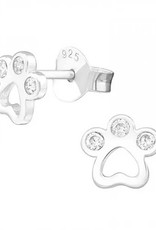 Zoey Simmons Sterling Silver Paw Silhouette Stud Earrings