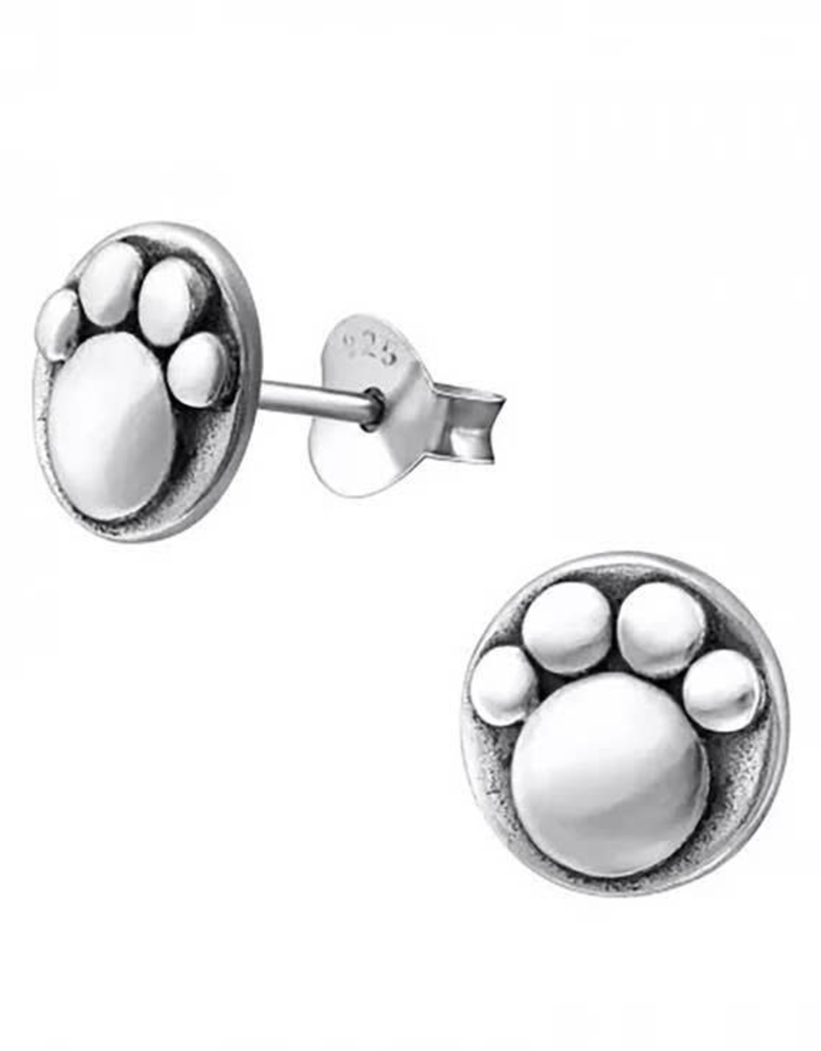 Zoey Simmons Sterling Silver Paw Print Stud Earrings