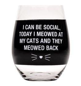 Stemless Wine Glass - Meowed Back