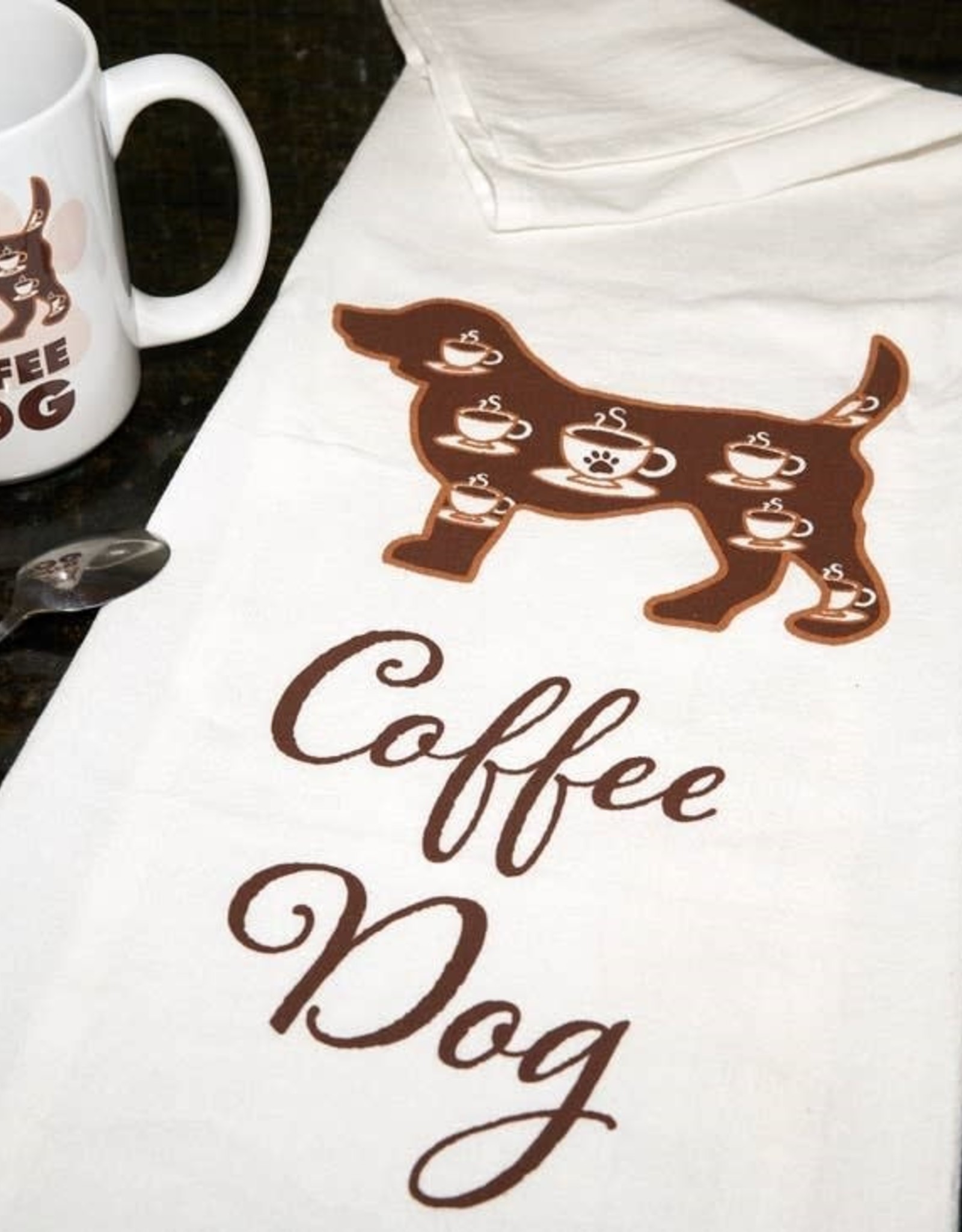 Kitchen Tea Towel - Coffee Dog