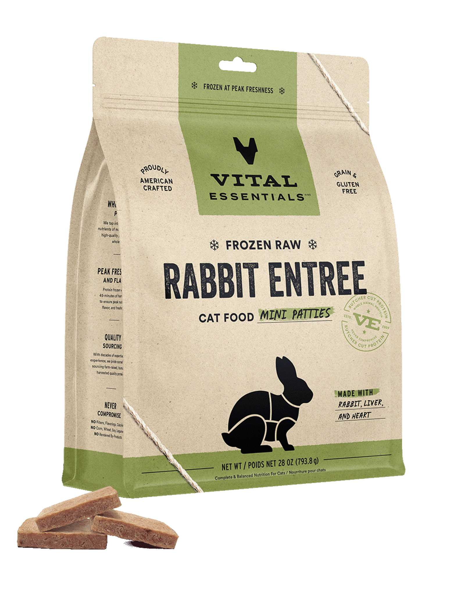 Vital Essentials Vital Essentials Cat Frozen Rabbit Mini Patties 28oz