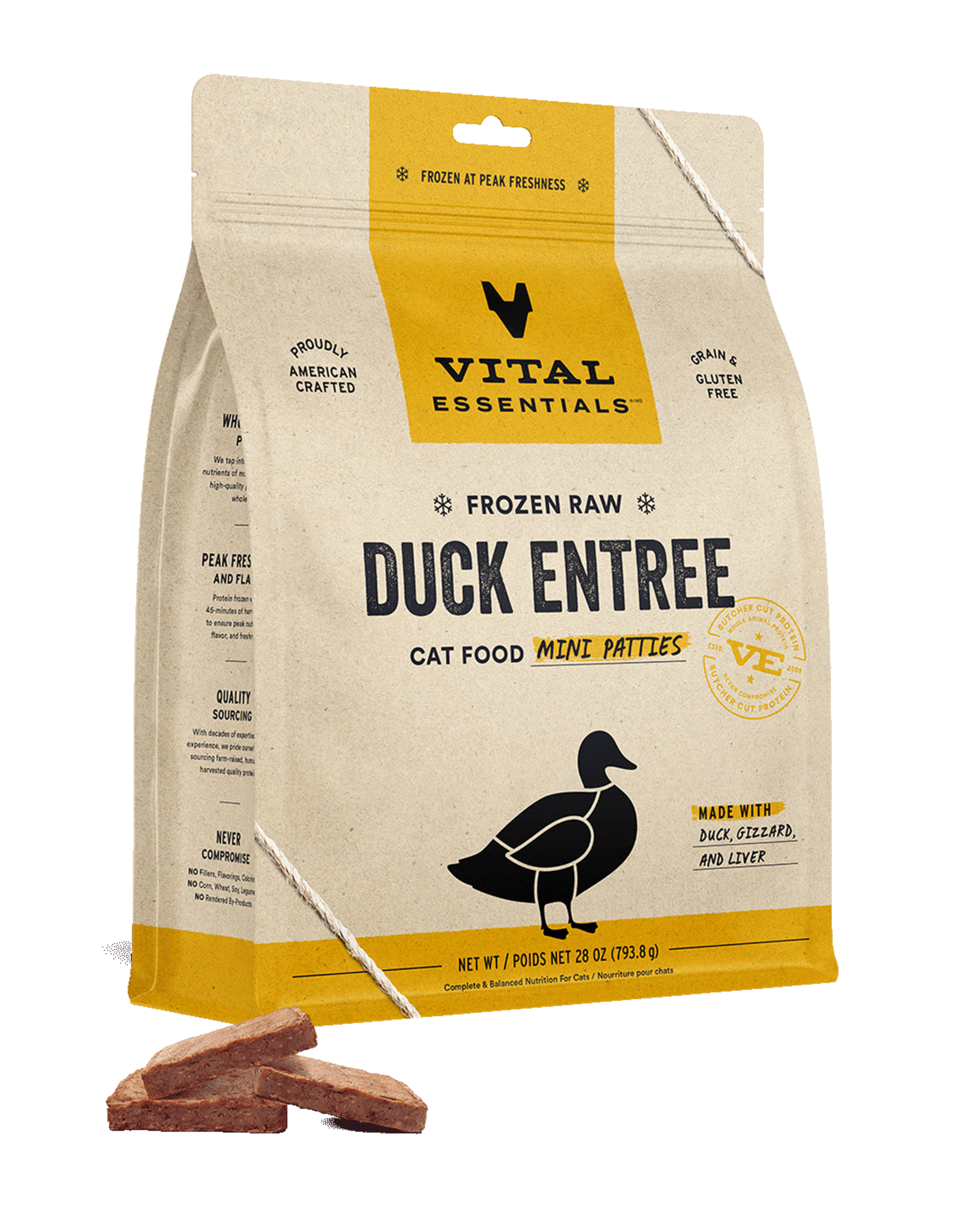 Vital Essentials Vital Essentials Cat Frozen Duck Mini Patties 28oz