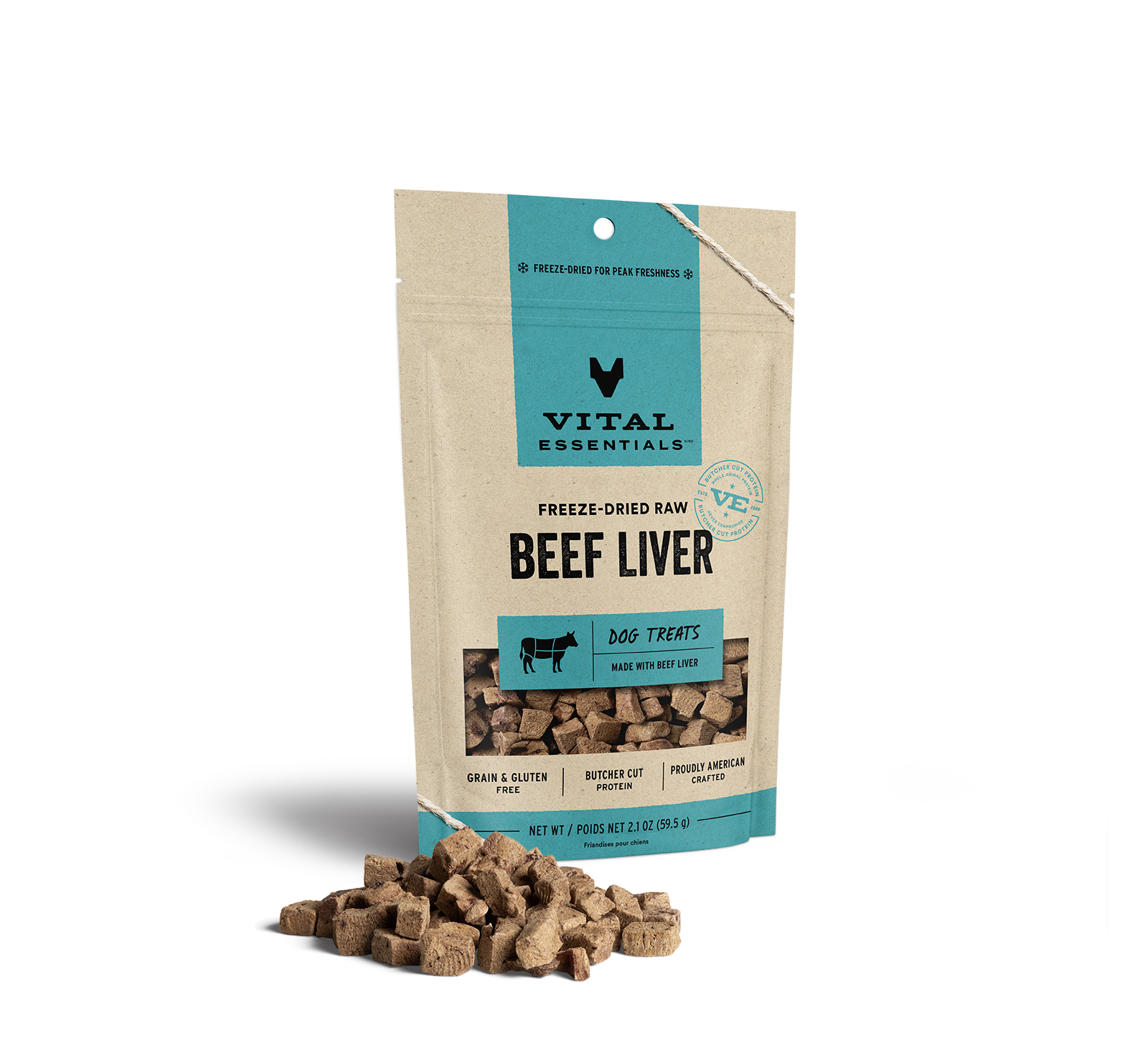 Vital Essentials Dog Treats Beef Liver 2.1oz Molly's Healthy Pet Food