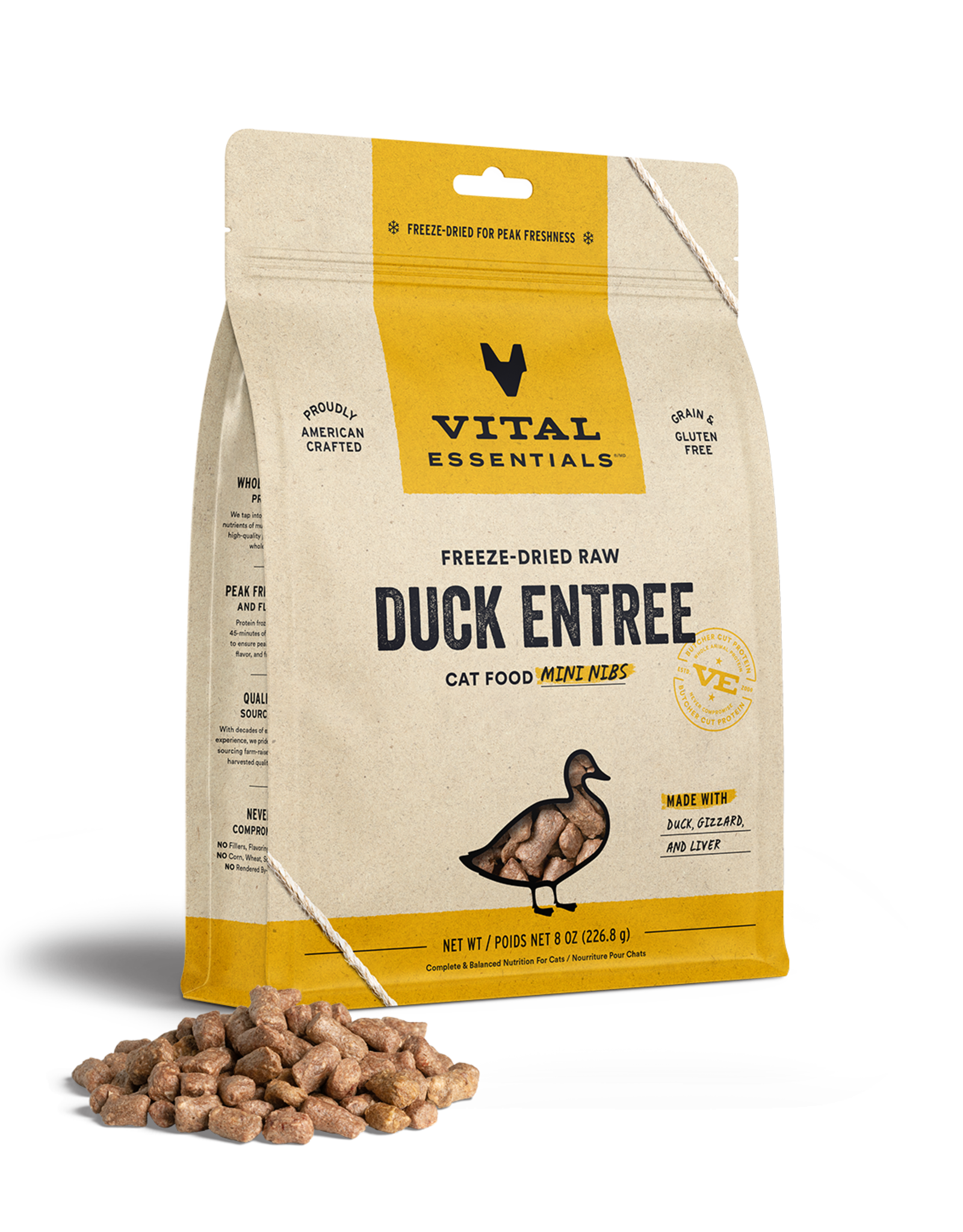 Vital Essentials Vital Essentials Cat Freeze-Dried Duck Mini Nibs 12oz