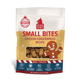 Plato Pet Treats Plato Holiday Chicken Gingerbread Recipe Small Bites 2.5oz