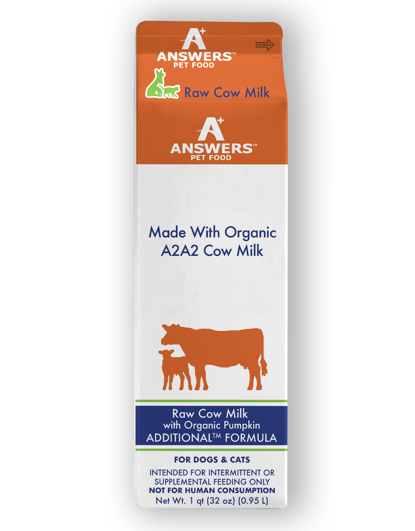 Answers Answers Fermented Raw A2A2 Cow Milk with Organic Pumpkin