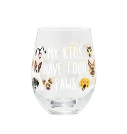 Stemless Wine Glass - My Kids Have Four Paws