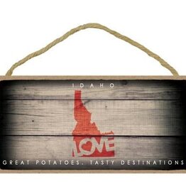 Rope Sign: Idaho - State Outline with "Love" and State Motto