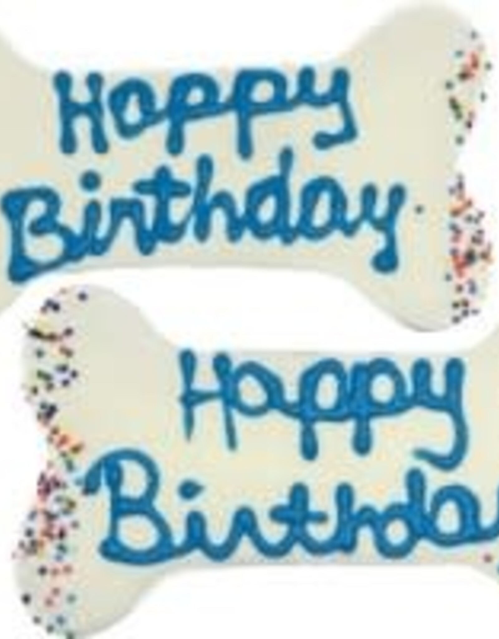 Preppy Puppy Birthday Bone Blue 5.5"