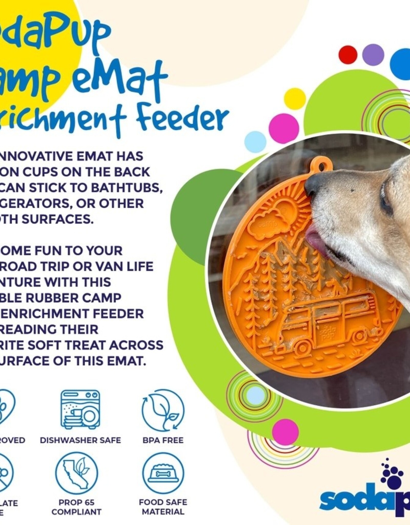 SodaPup SodaPup Camp Emat Enrichment Lick Mat with Suction Cups