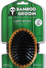 Bamboo Curry Brush with Rubber Bristles