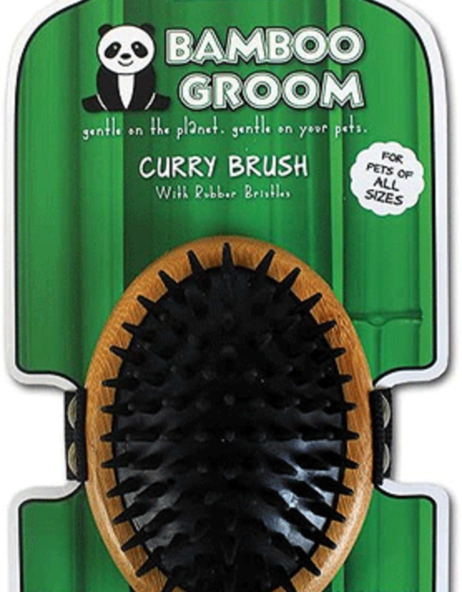 Bamboo Curry Brush with Rubber Bristles