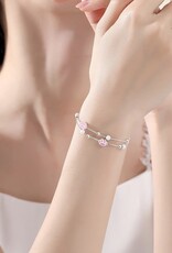 Cute Pink Cat Paw Charm Bracelet in 925 Sterling Silver Cute Pink Cat Paw Charm Bracelet in 925 Sterling Silver