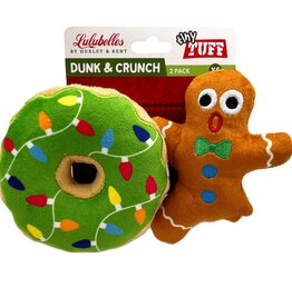 Huxley & Kent Holiday Tiny Tuff 2 Pack - Dunk & Crunch Dog Toy