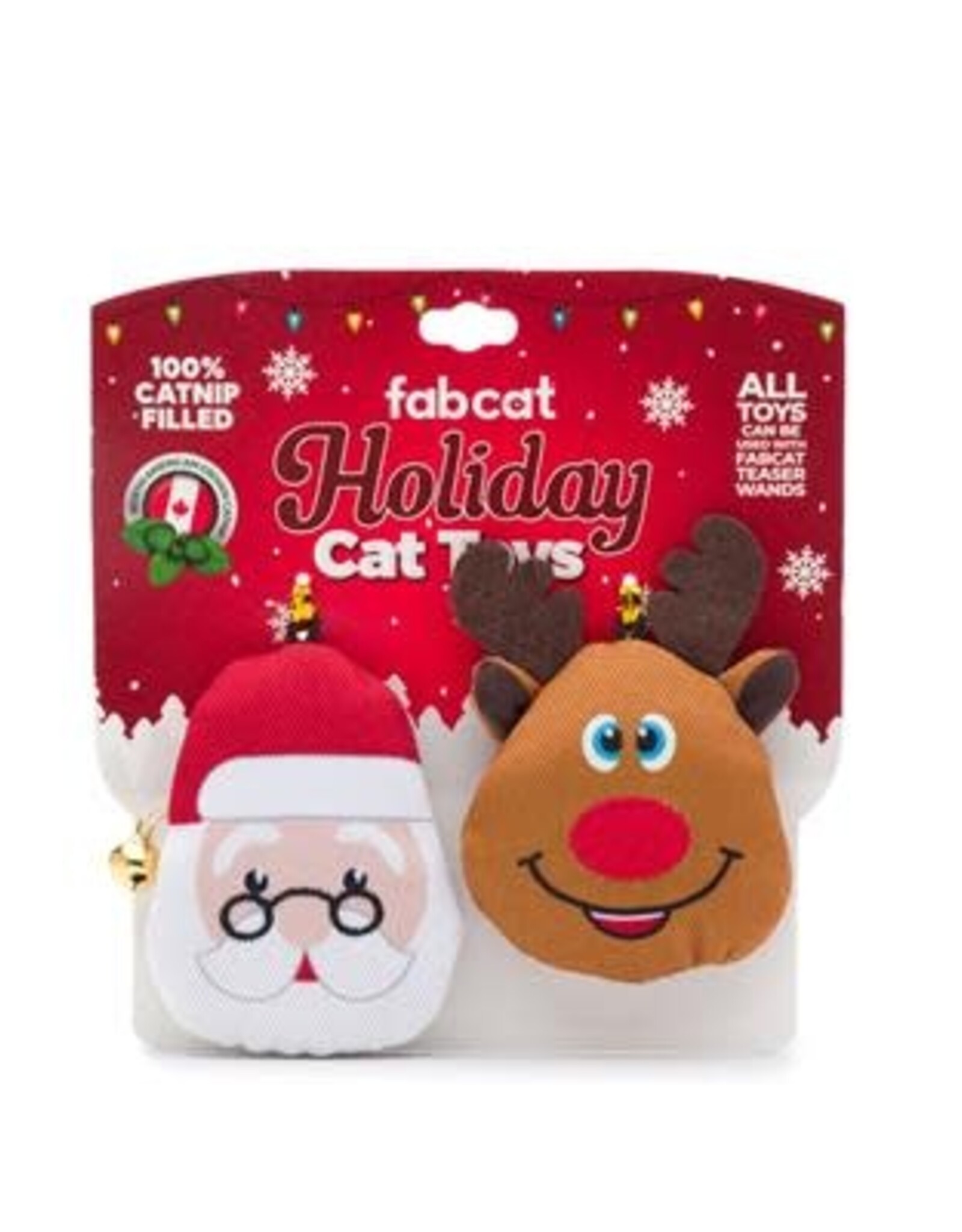 Fabcat Holiday Santa & Reindeer 2 Pack