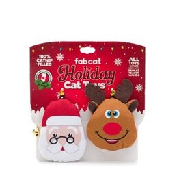 Fabcat Holiday Santa & Reindeer 2 Pack