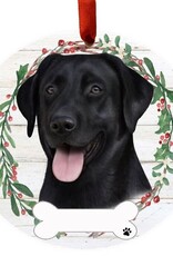 Black Labrador Ceramic Wreath Ornament Black Labrador Ceramic Wreath Ornament