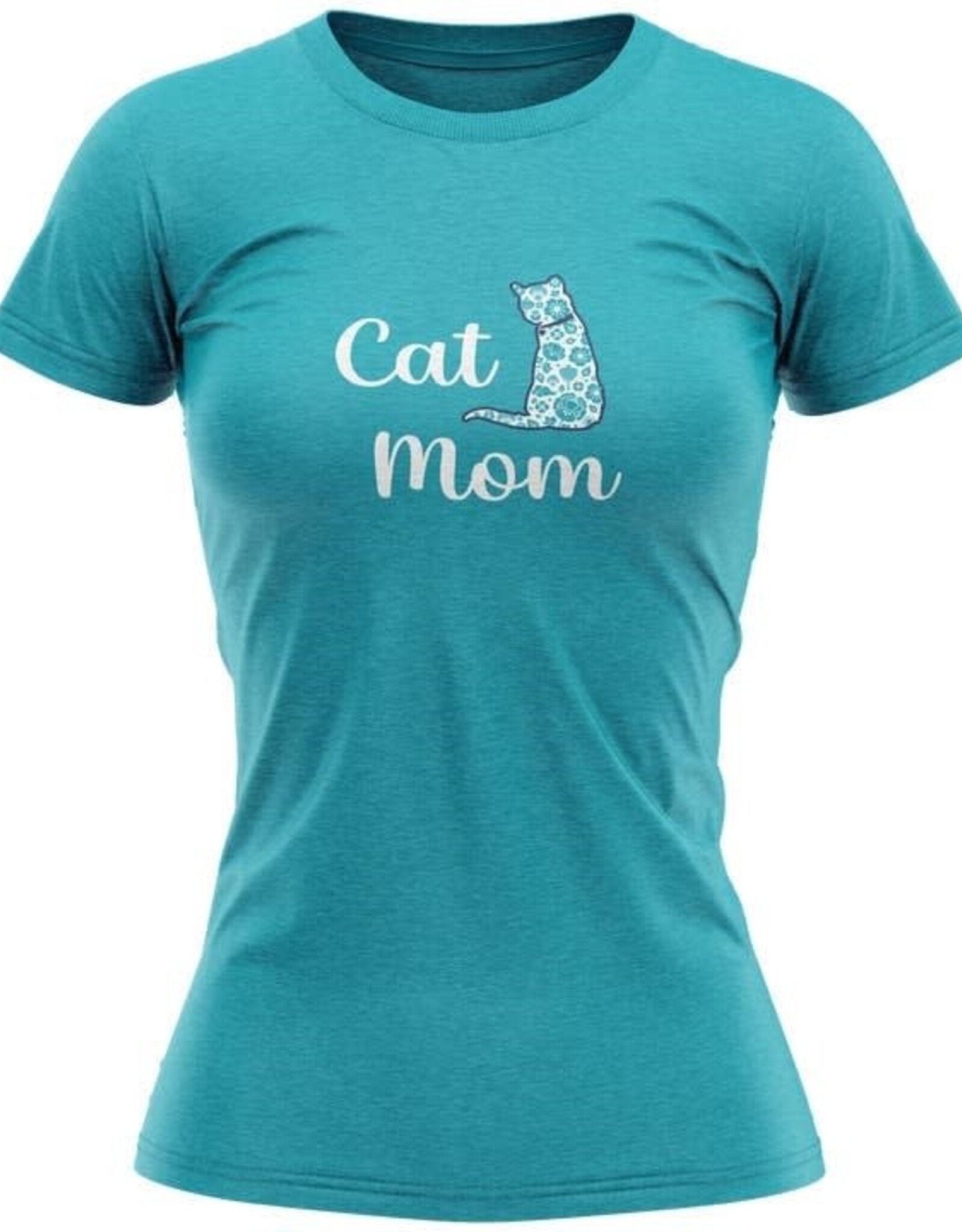 Dog Speak DogSpeak Cat Mom - Heathered Teal T-Shirt Women