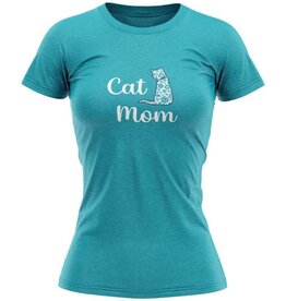 Dog Speak DogSpeak Cat Mom - Heathered Teal T-Shirt Women