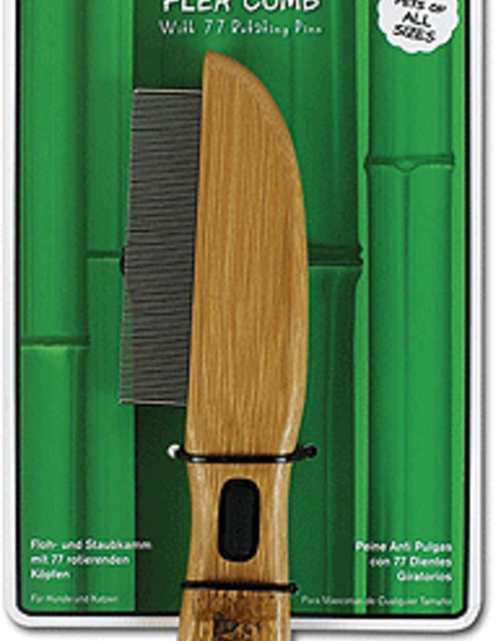 Bamboo Rotating Pin Flea Comb