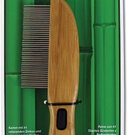 Bamboo Rotating Pin Fine Comb
