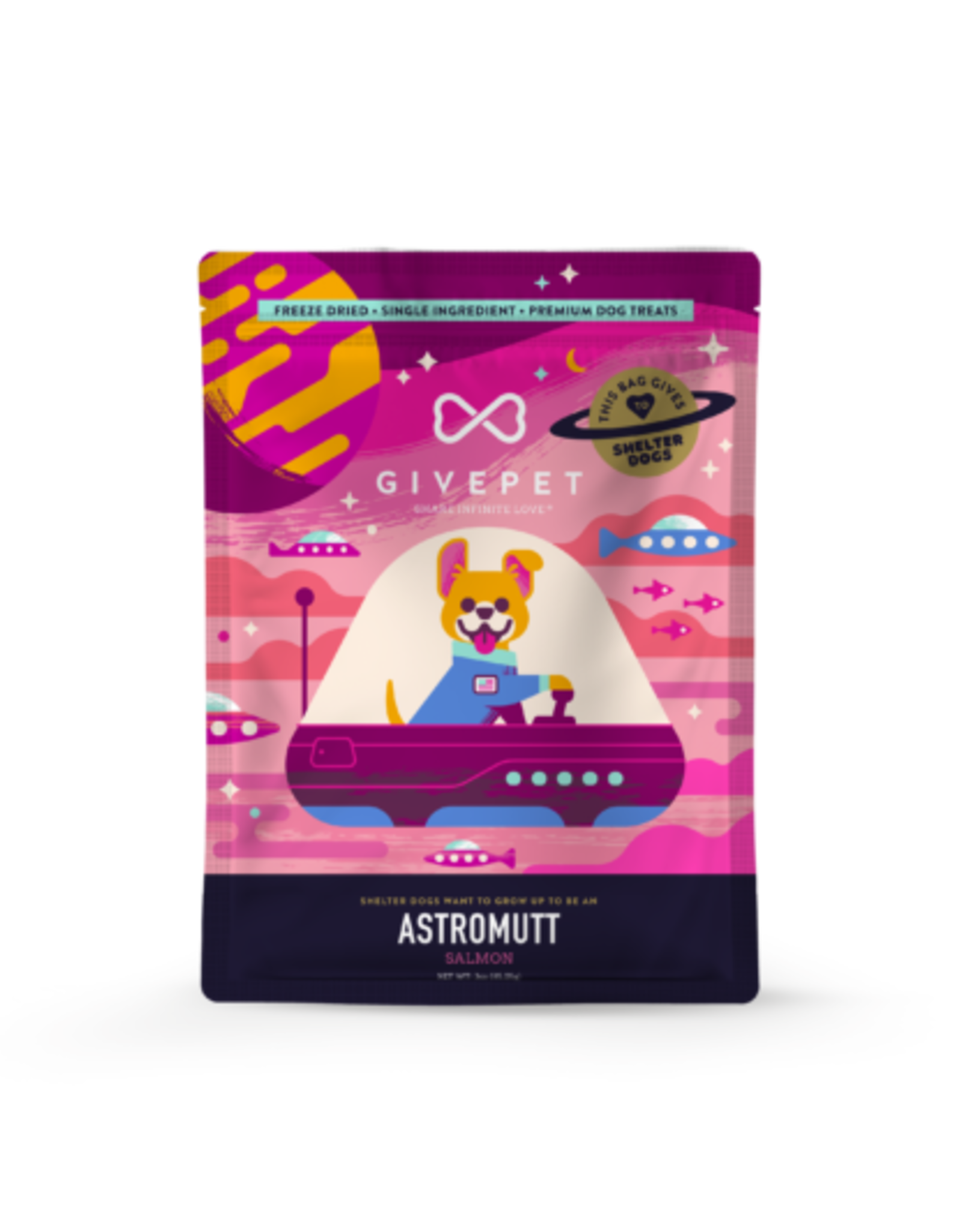 GivePet GivePet Astromutt 3oz - Freeze-Dried Salmon