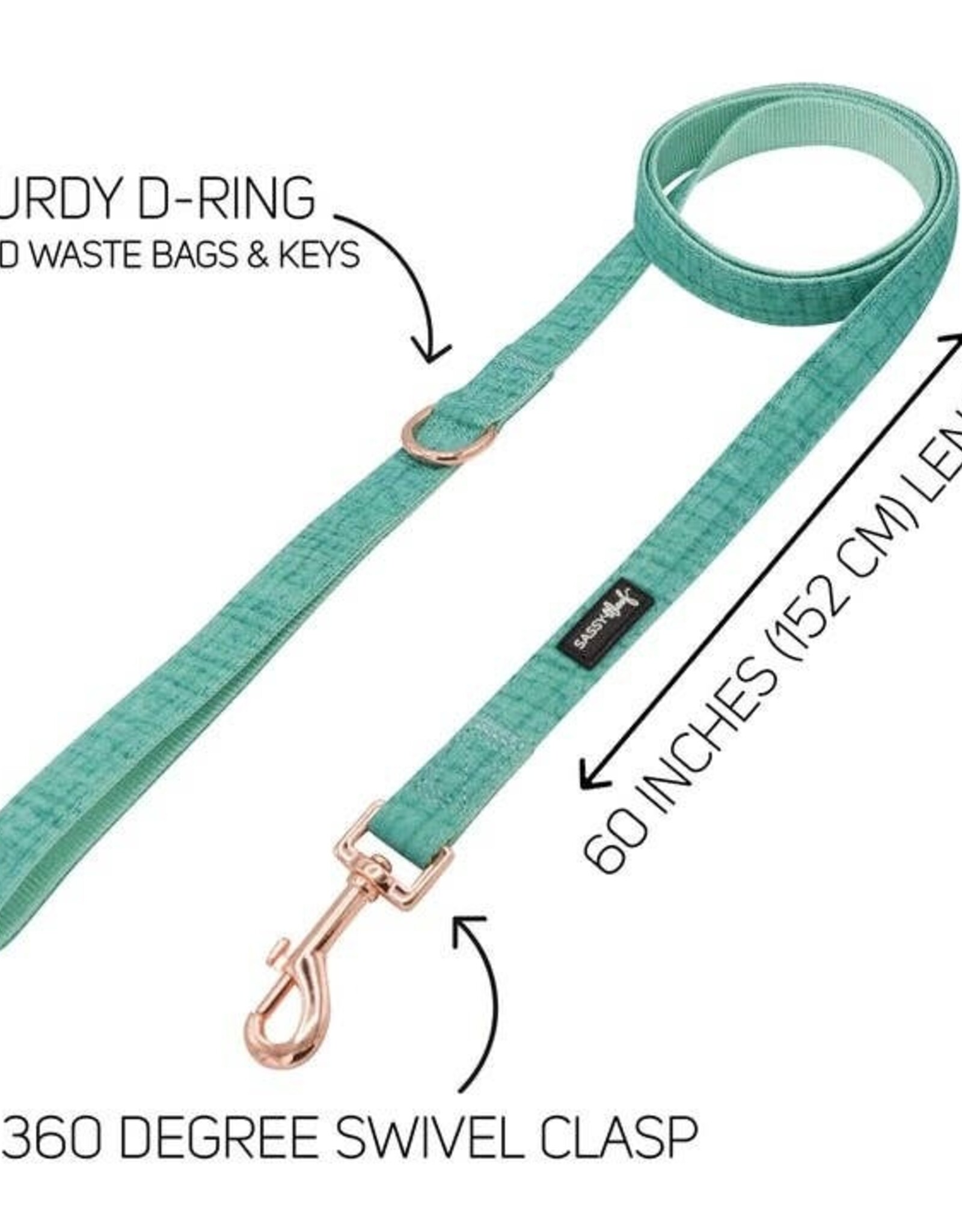 Sassy Woof Sassy Woof Wag Your Teal Fabric Leash
