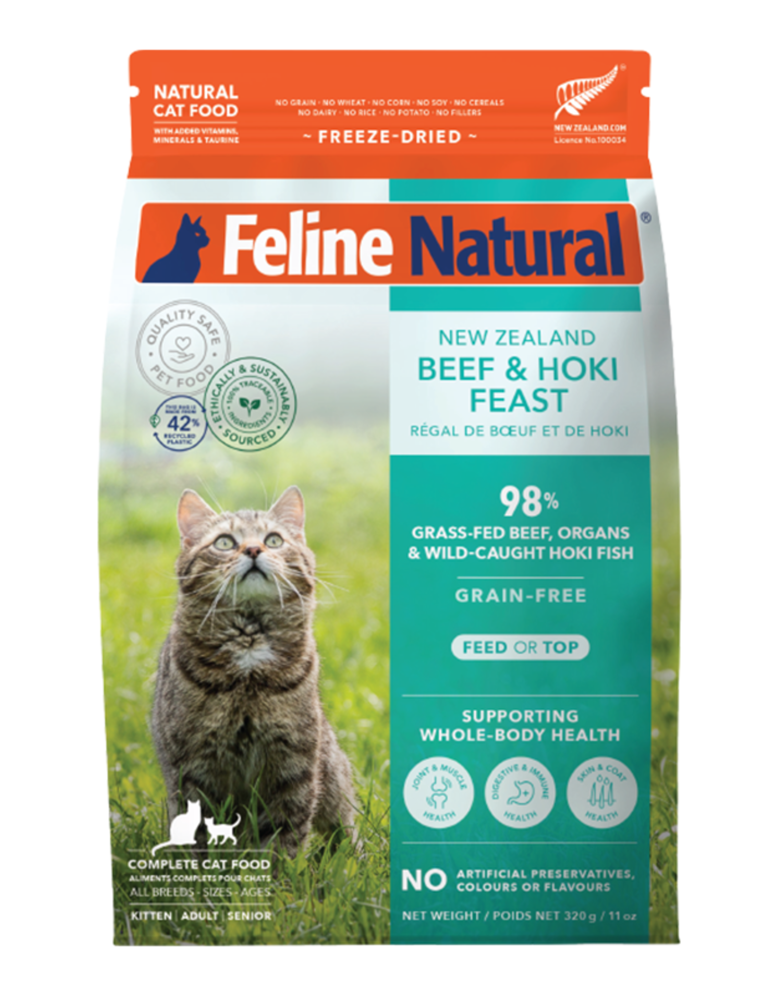 K9 Natural Feline Natural Freeze-Dried Beef & Hoki Feast
