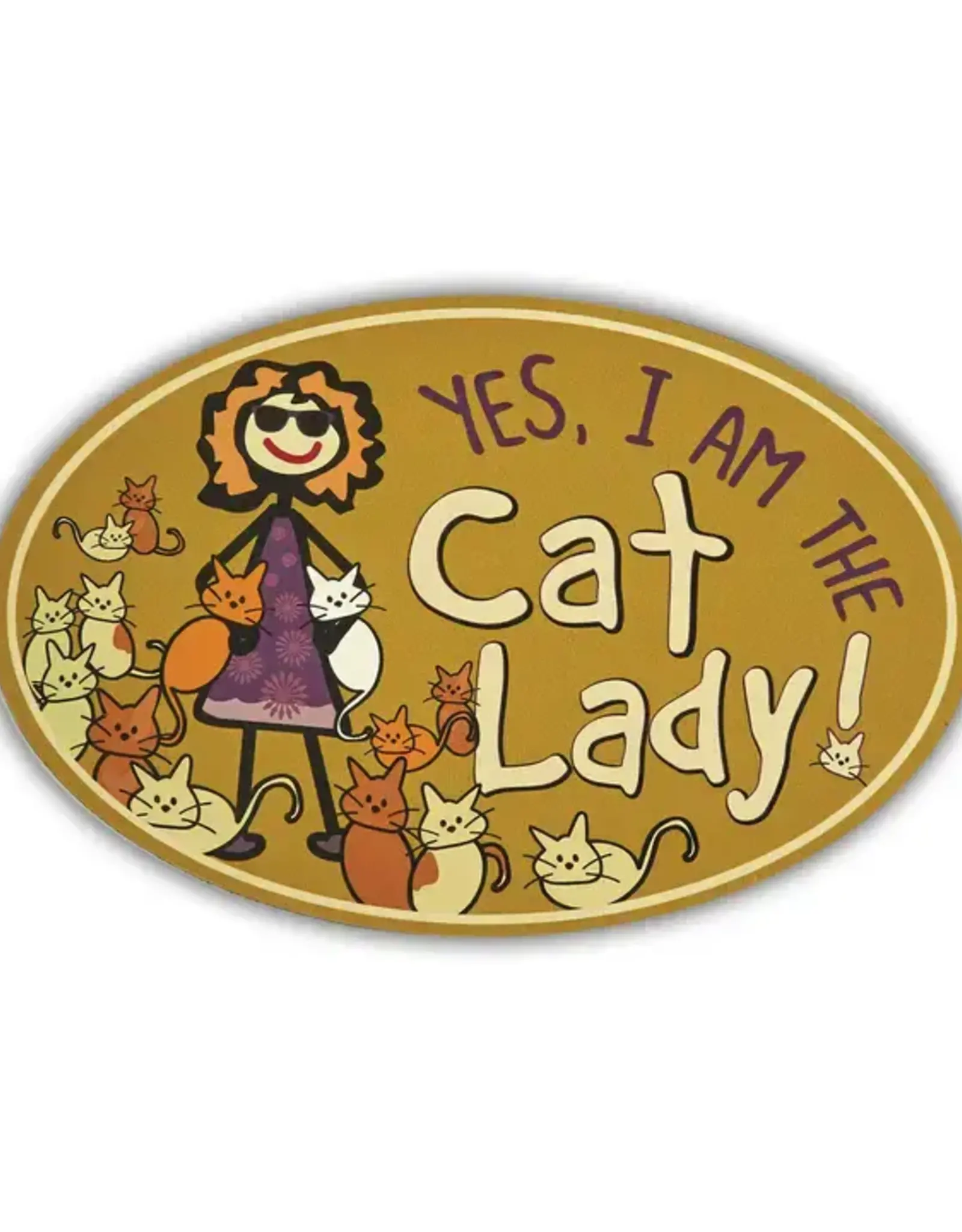 Dog Speak Car Magnet: Yes, I am the Cat Lady