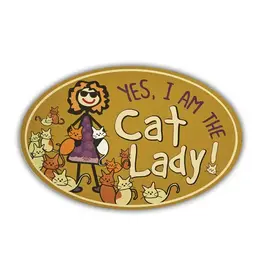 Dog Speak Car Magnet: Yes, I am the Cat Lady