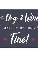 Dog Speak Dog Speak Refrigerator Magnet - Dog & Wine Make Everything Fine