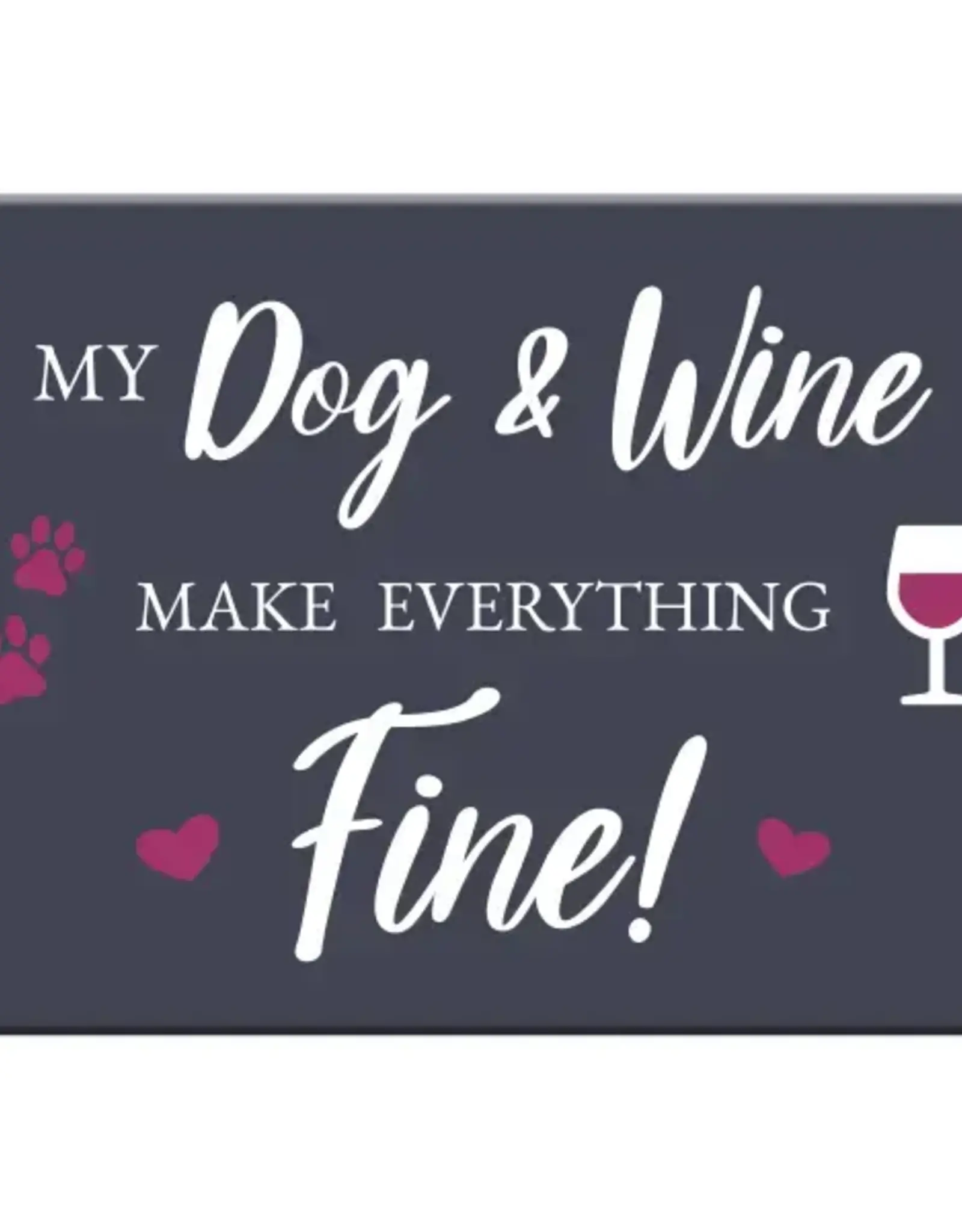 Dog Speak Dog Speak Refrigerator Magnet - Dog & Wine Make Everything Fine