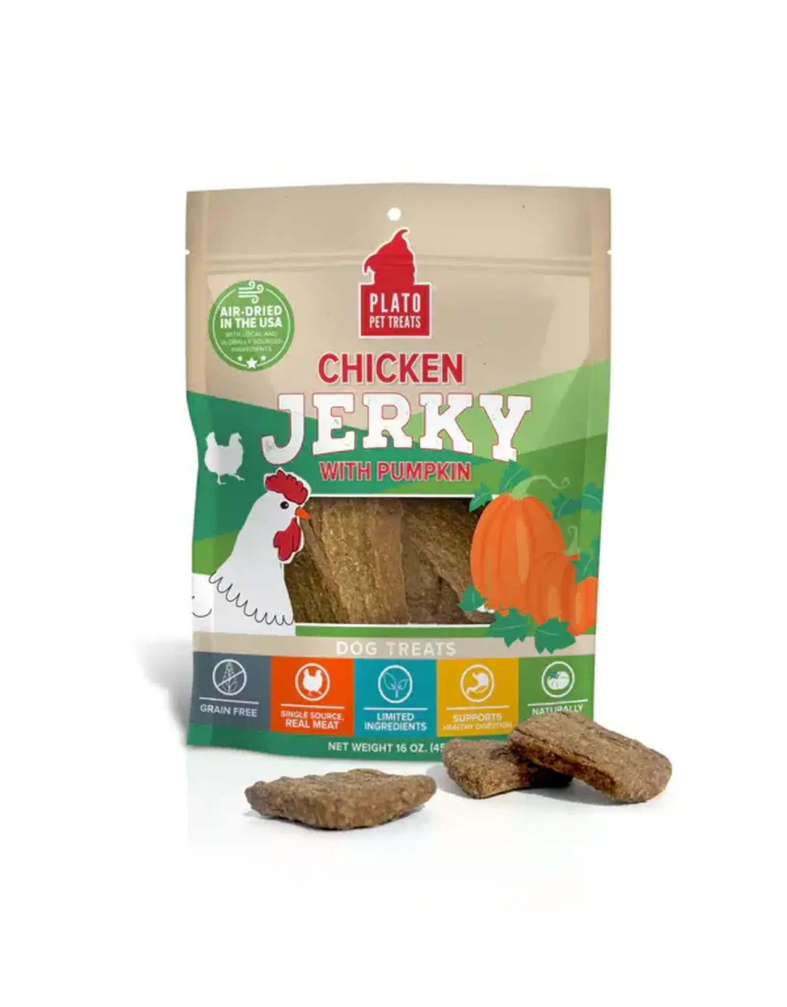 Plato Pet Treats Plato Chicken Jerky with Pumpkin