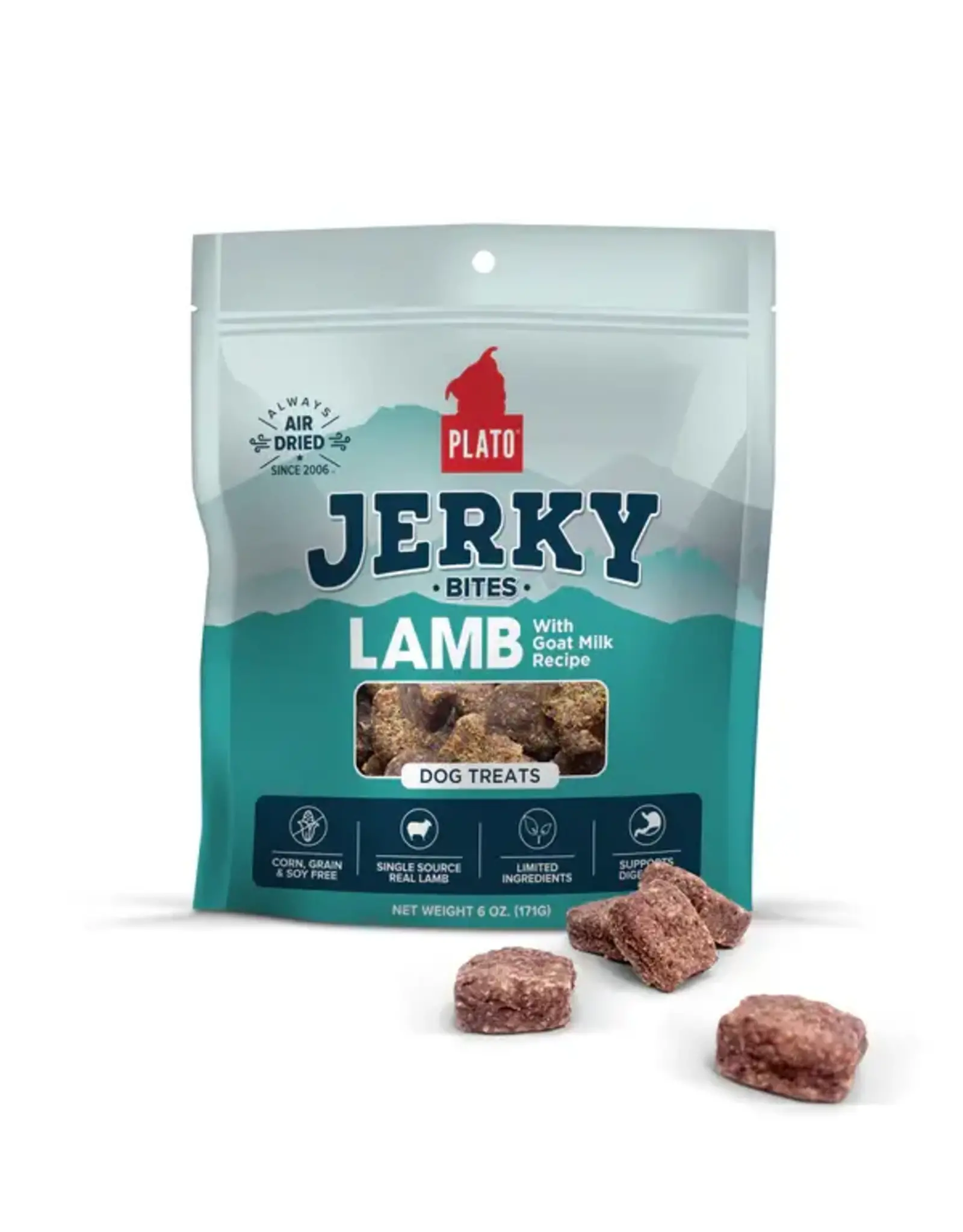 Plato Pet Treats Plato Lamb Jerky Bites with Goat Milk