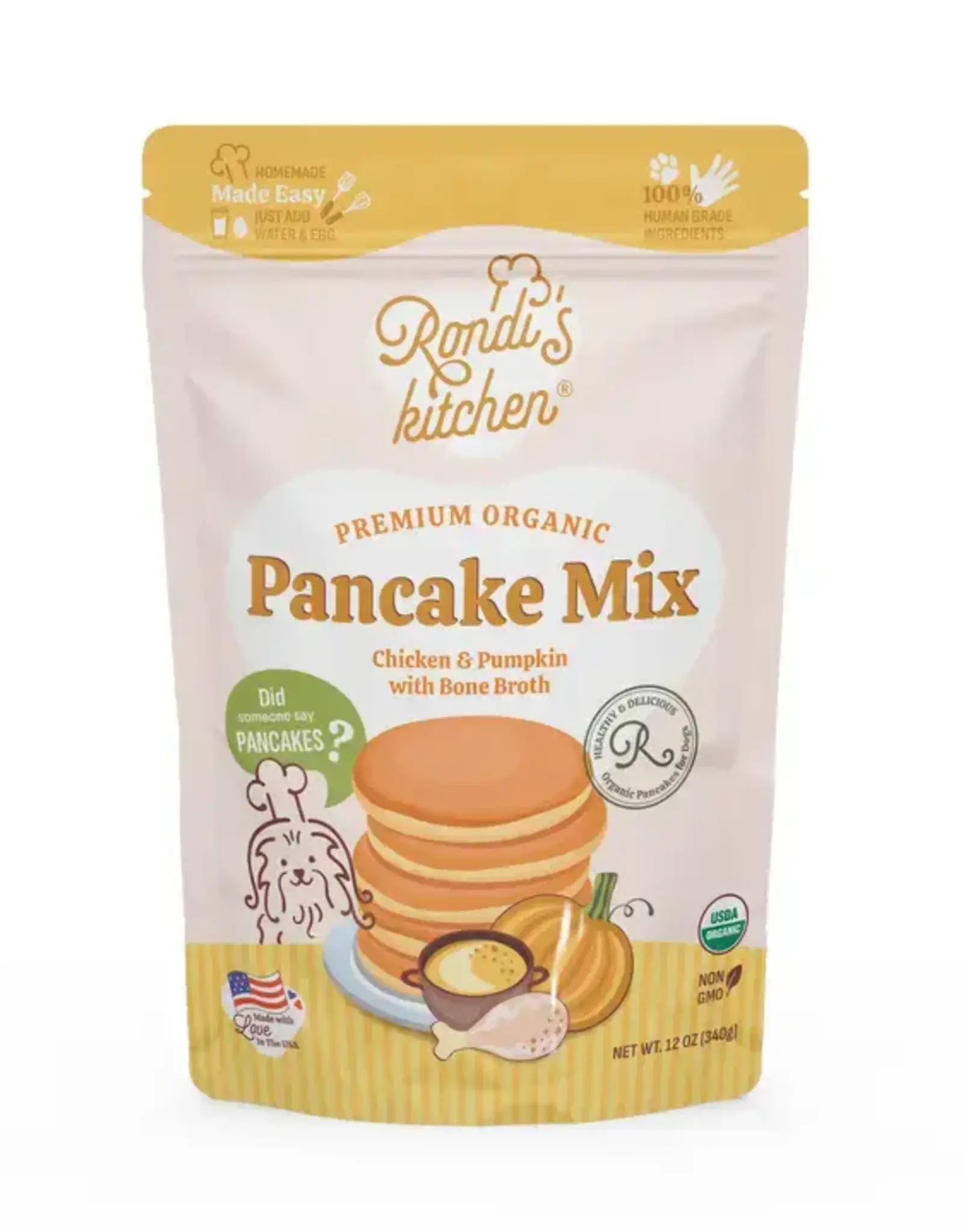 Rondi's Kitchen Organic Superfood Pancake Mix For Dogs Chicken & Pumpkin
