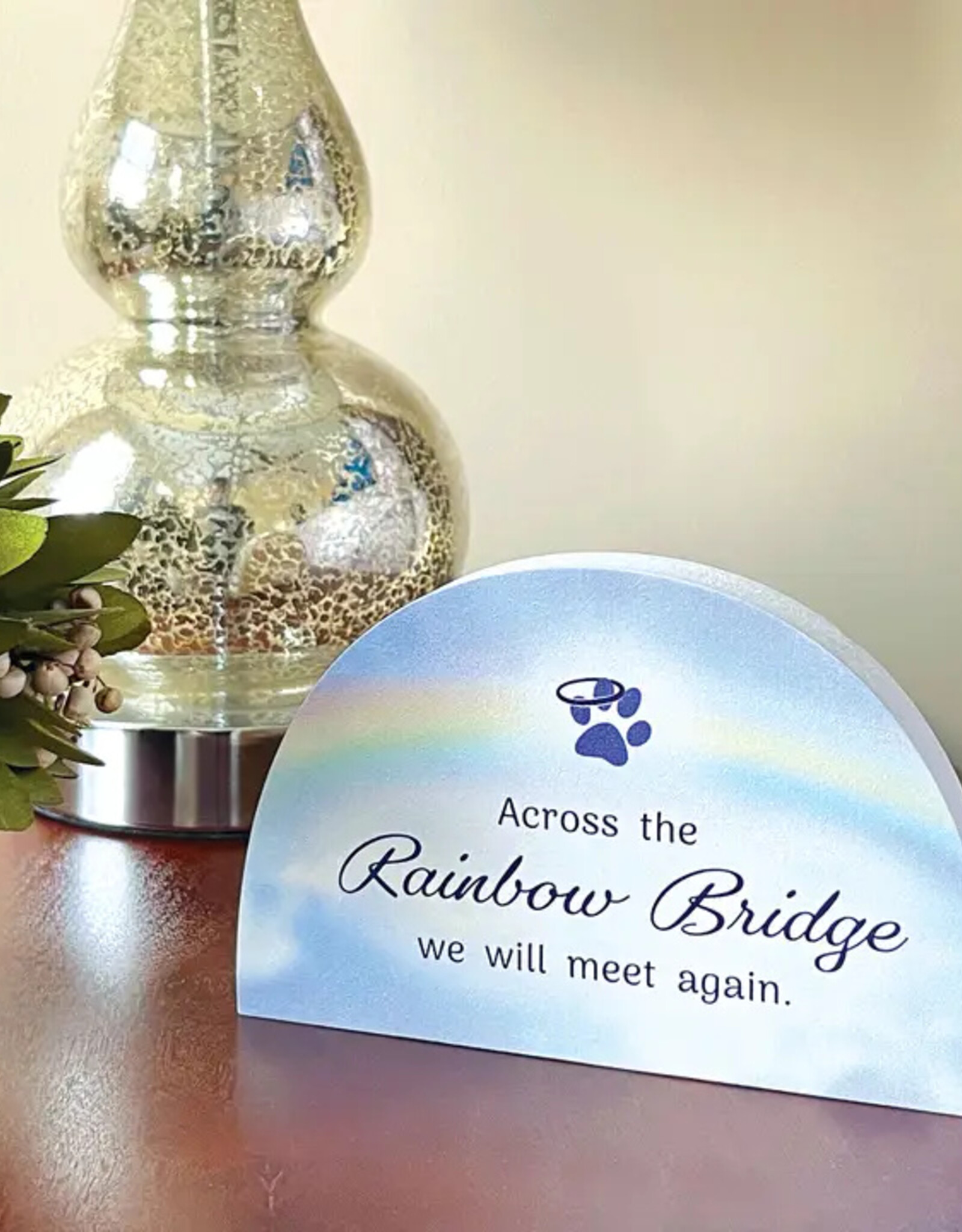 Memorial Keepsake - Rainbow Shape-Across the Rainbow Bridge