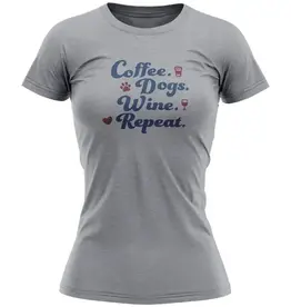 Coffee Dogs Wine Repeat Shirt