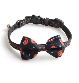 Adjustable Halloween Bow Tie Cat Collar