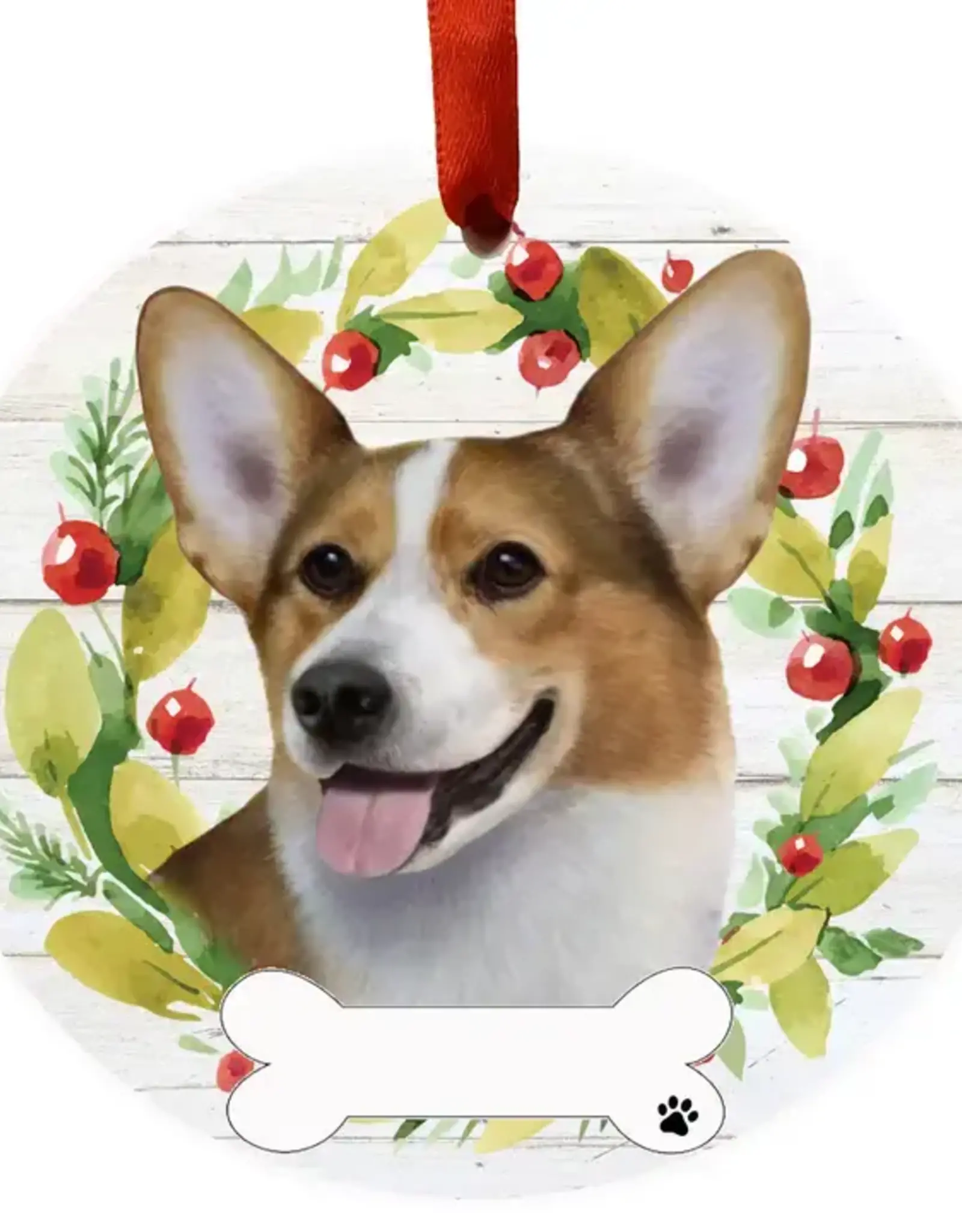 Welsh Corgi Ceramic Wreath Ornament