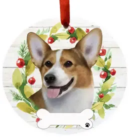 Welsh Corgi Ceramic Wreath Ornament